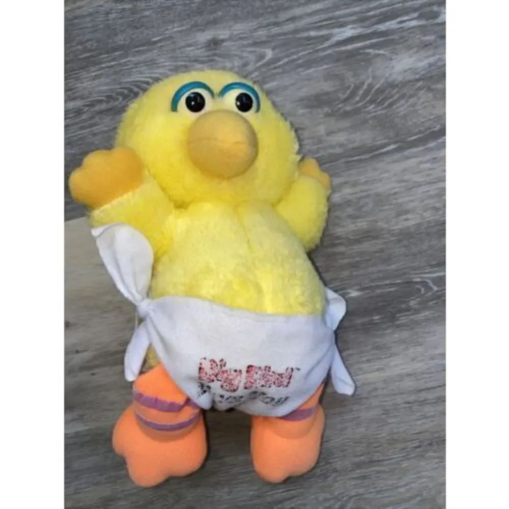 Vintage Hasbro Softies Plush Baby Big Bird 12" Sesame Street 80's